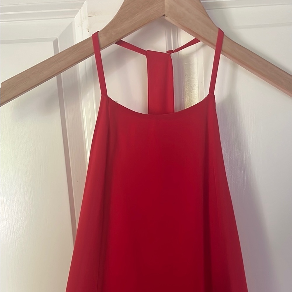 Club Monaco Red Silk Scarf Halter Sun-dress with open back size 00 - Picture 6 of 14